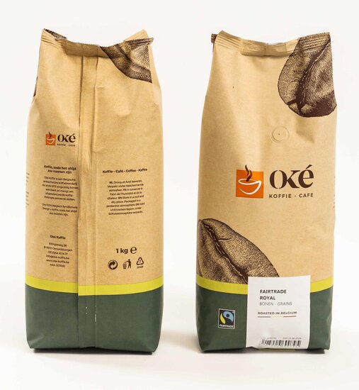 Ok&eacute; koffiebonen, zak van 1 kg, Fairtrade Royal