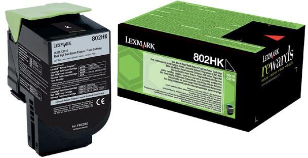 Lexmark Return Program toner 802, 4.000 pagina&#039;s, OEM 80C2HK0, zwart