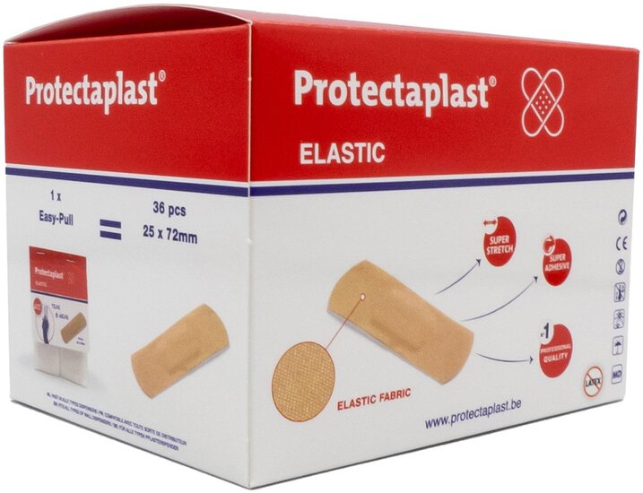 Protectaplast Tear &amp; Wear Elastic Easy-Pull, ft 25 x 72 mm, 5 x 36 stuks