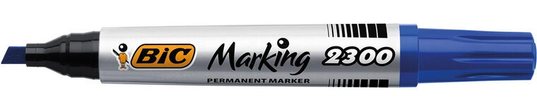 Bic permanent marker 2300 ECOlutions, schrijfbreedte 3,7 - 5,5 mm, schuine punt, blauw