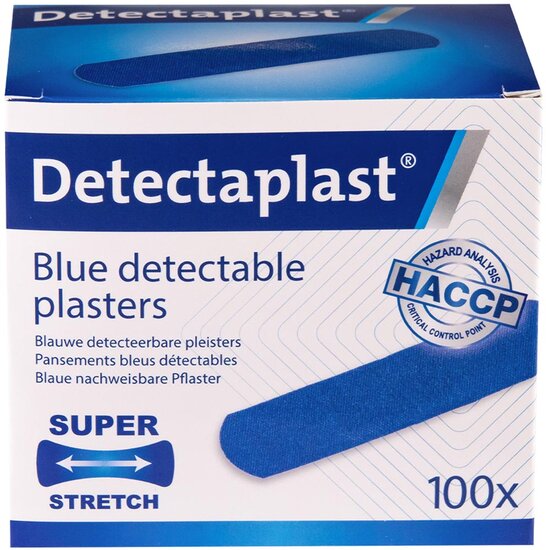 Detectaplast Elastic textielpleister, ft 19 x 72 mm, pak van 100 stuks