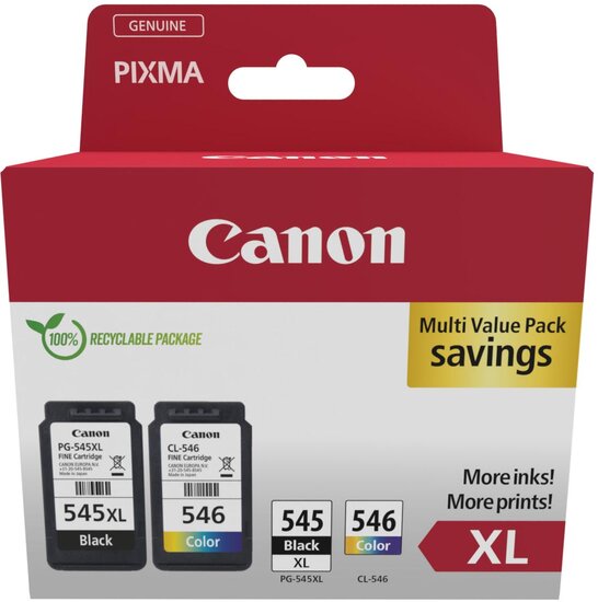 Canon photo value pack 1 x PG-545XL + 1 x CL-546XL, 300 - 400 pagina&#039;s, OEM 8286B012, 4 kleuren