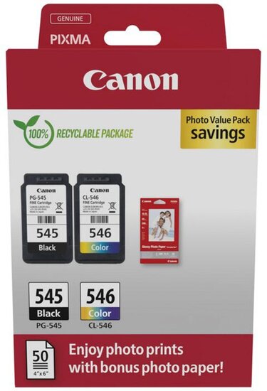 Canon inktcartridge PG-545/CL-546, 180 pagina&#039;s, OEM 8287B008, 4 kleuren