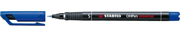 STABILO OHPen universal, OHP-marker, permanent, superfijn 0,4 mm, blauw