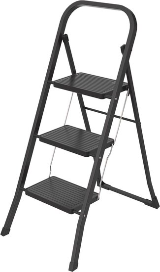 Brasq trapladder SL300, metaal, zwart,  3 treden