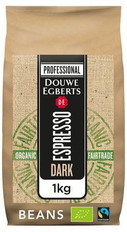 Douwe Egberts koffiebonen Espresso Dark Roast, bio &amp; fairtrade, pak van 1 kg