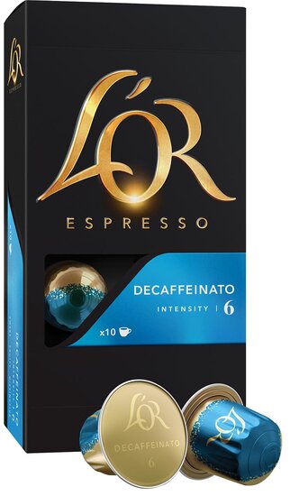 Douwe Egberts koffiecapsules L&#039;Or Intensity 6, Decaffe&iuml;nato, pak van 10 capsules