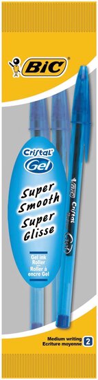 Bic roller Cristal Gel blauw, blister met 2 stuks