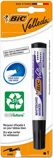 Bic Velleda whiteboardmarker 1701 Ecolutions, zwart, op blister