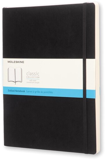 Moleskine notitieboek,  ft 19 x 25 cm, puntraster, harde cover, 192 blad, zwart