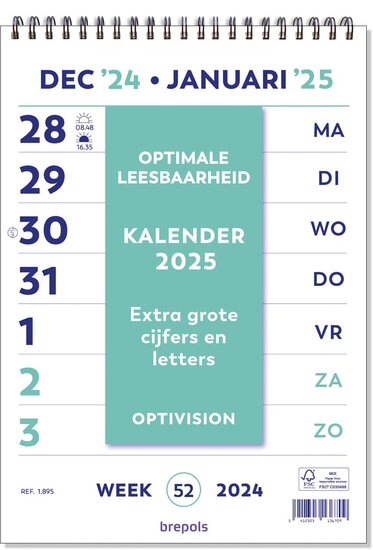 Brepols Optivision kalender Nederlandstalig, 2025