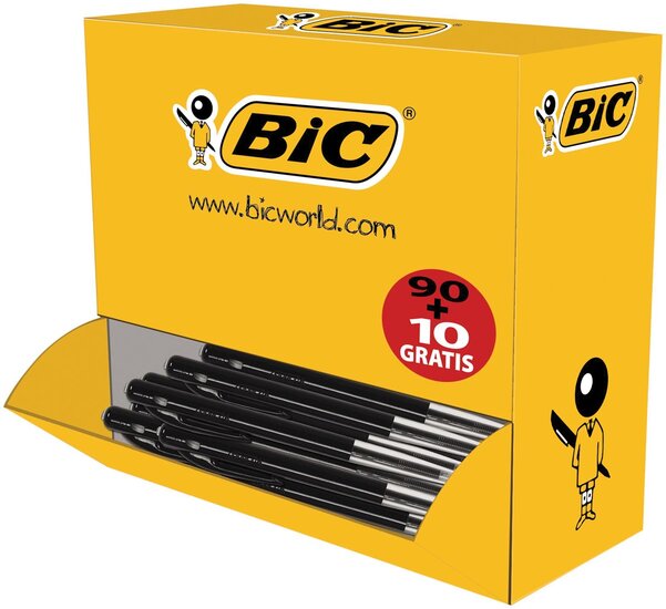 Bic balpen M10 Clic voordeelpak zwart