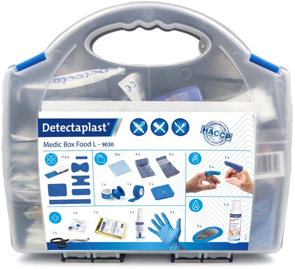 Detectaplast EHBO-koffer Medic Box Food L, HACCP inhoud tot 20 personen