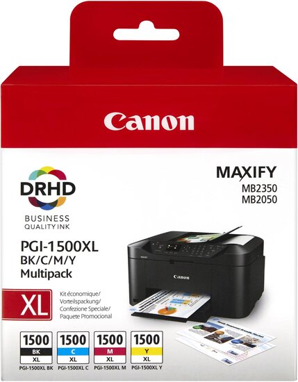 Canon inktcartridge PGI-1500XL, 1.020 - 1.200 pagina&#039;s, OEM 9182B010, 4 kleuren