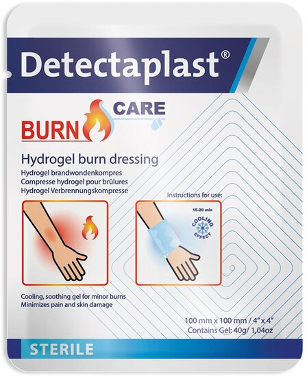 Detectaplast Burn Care hydrogel compres voor brandwonden, ft 10 x 10 cm