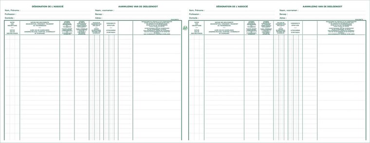 Exacompta aandeelhouders, ft 24 x 32 cm, tweetalig, voor BVBA