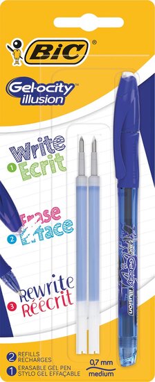 Bic roller Gel-ocity Illusion, blauw, blister met 1 stuk en 2 vullingen