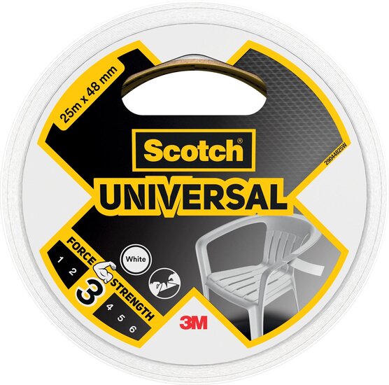 Scotch ducttape Universal, ft 48 mm x 25 m, wit