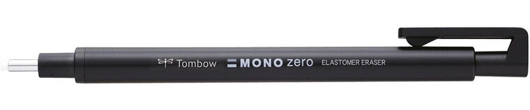 Tombow gumstift MONO zero met ronde punt, navulbaar, zwart