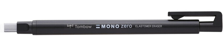 Tombow gumstift MONO zero met rechthoekige punt, navulbaar, zwart