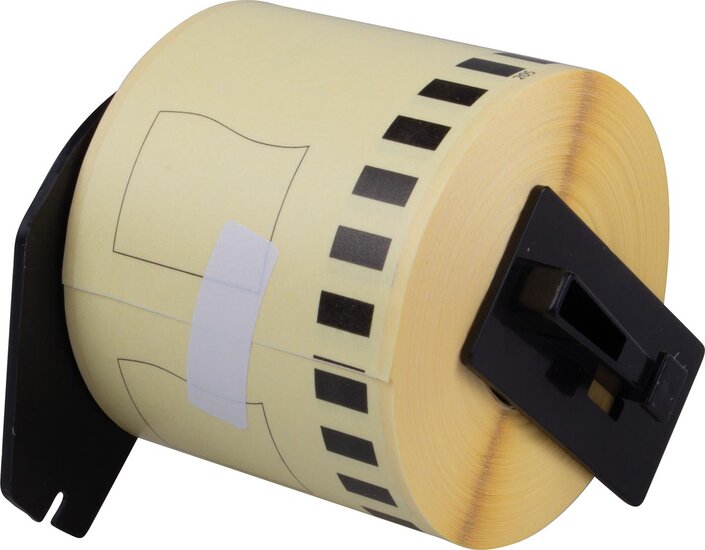 Compatible tape Brother QL, breedte: 62 mm, witte papiertape, verwijderbaar