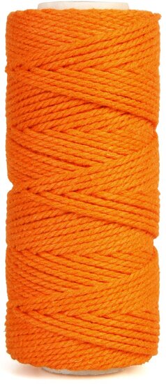 Bouhon macram&eacute;touw 200 g, ca.130 m, dikte: 2 mm, oranje