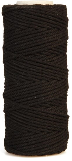 Bouhon macram&eacute;touw 200 g , ca.130 m, dikte: 2 mm, zwart