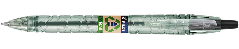 Pilot Ecoball B2P BeGreen balpen, medium punt, 0,3 mm, zwart