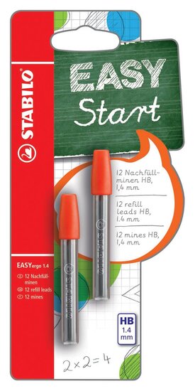 STABILO EASYergo potloodstift, 1,4 mm, HB, blister van 2 kokers van 6 stuks