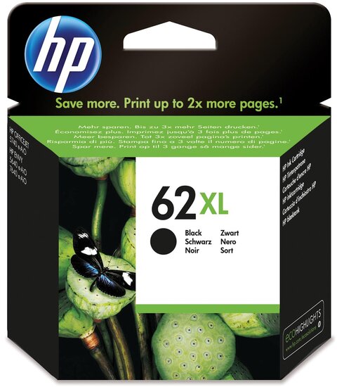 HP inktcartridge 62XL, 600 pagina&#039;s, OEM C2P05AE, zwart