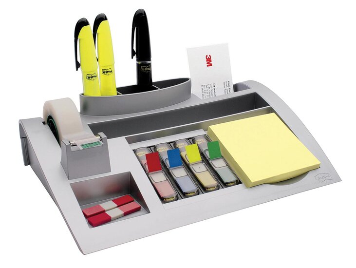 Post-it Index desk organizer, zilver, voor ft 26 x 16,5 x 5,5 cm