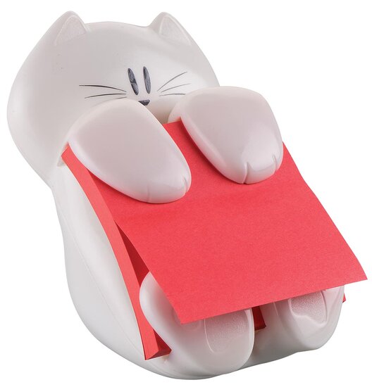 Post-it Super Sticky Z-notes dispenser, kat, voor ft 76 x 76, met 1 blok van 90 blaadjes rood