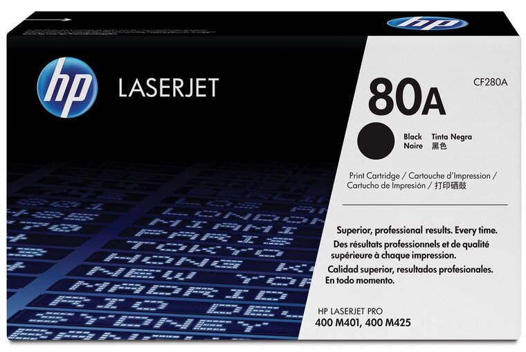 HP toner 80A, 2 700 pagina&#039;s, OEM CF280A, zwart