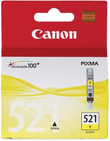 Canon inktcartridge CLI-521Y, 447 pagina&#039;s, OEM 2936B001, geel