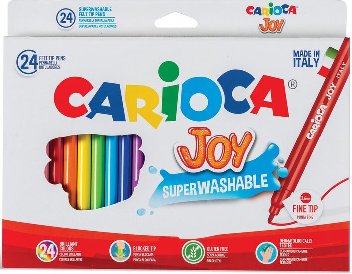 Carioca viltstift Superwashable Joy, 24 stiften in een kartonnen etui