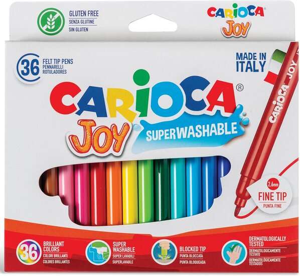 Carioca viltstift Superwashable Joy, 36 stiften in een kartonnen etui