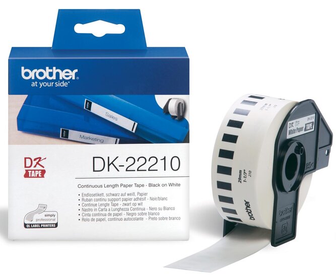 Brother doorlopende labelrol voor QL, ft 29 mm x 30,48 m, papier