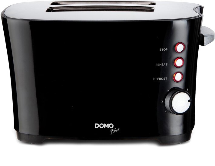 Domo Broodrooster B-Smart, voor 2 sneden brood, zwart