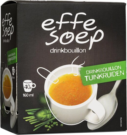 Effe Soep drinkbouillon, tuinkruiden, 160 ml, doos van 40 sticks