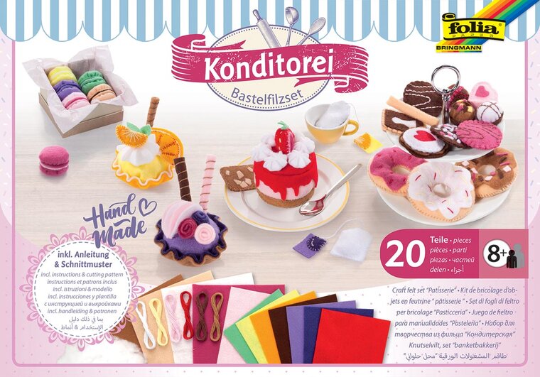 Folia vilt craft kit met 20 stuks, Patisserie