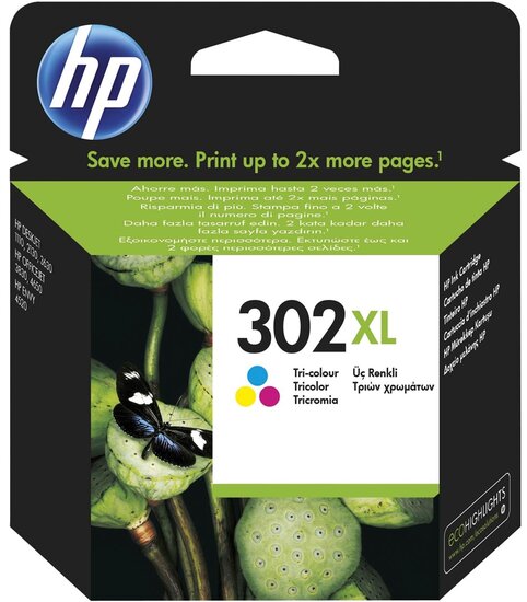 HP inktcartridge 302XL, 330 pagina&#039;s, OEM F6U67AE, 3 kleuren