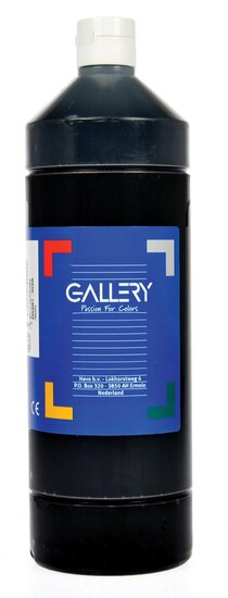 Gallery plakkaatverf, flacon van 1 l, zwart