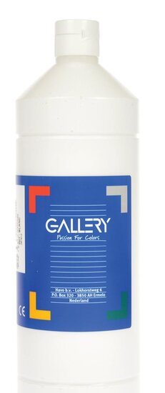 Gallery plakkaatverf, flacon van 1 l, wit