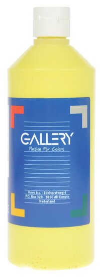 Gallery plakkaatverf, flacon van 500 ml, lichtgeel