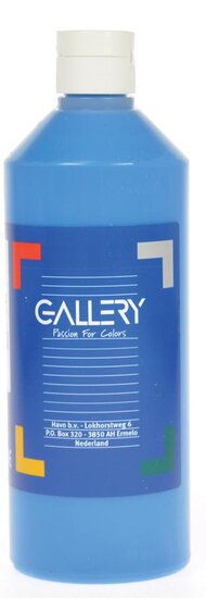 Gallery plakkaatverf, flacon van 500 ml, blauw