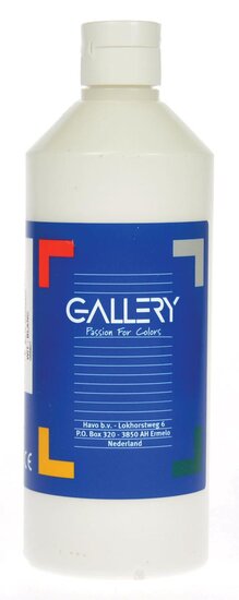 Gallery plakkaatverf, flacon van 500 ml, wit