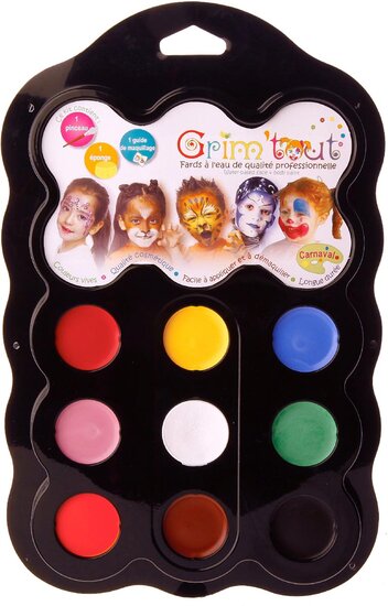 Grim&#039;tout schminkpalet Carnaval, 9 kleuren