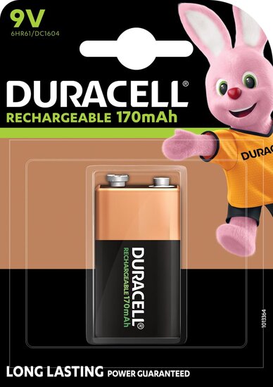 Duracell oplaadbare batterij 9V, op blister