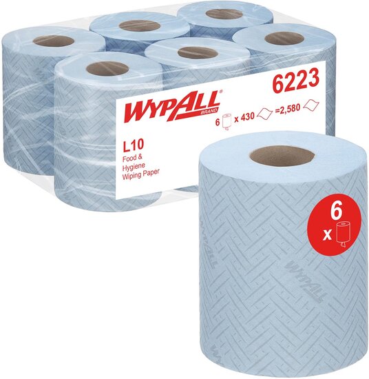 Kimberly-Clark Professional poetspapier Wypall Reach, blauw, pak van 6 rollen