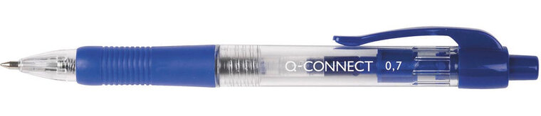 Q-CONNECT balpen, retractable, 0,7 mm, medium punt, blauw